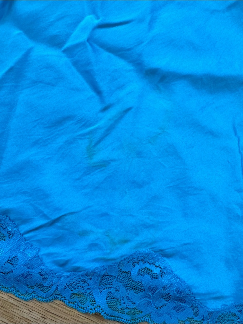 Vintage Turquoise Silk Lace Cami Top Babydoll Y2K Lingerie Style - Picture 2 of 6